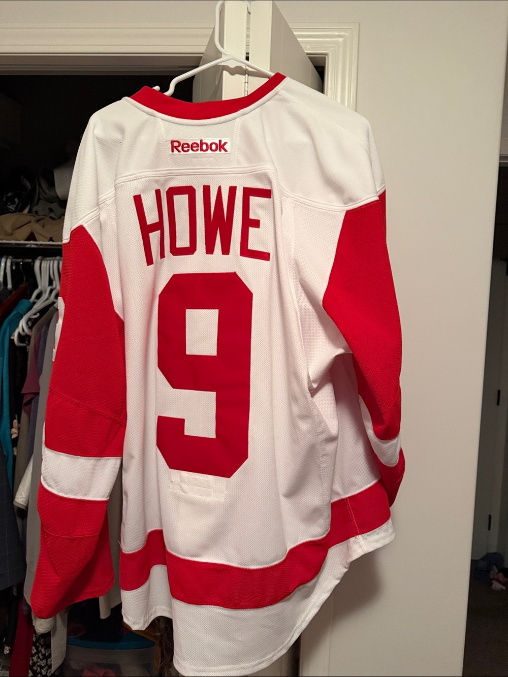 Gordie Howe Reebok White #9 Hockey Jersey
